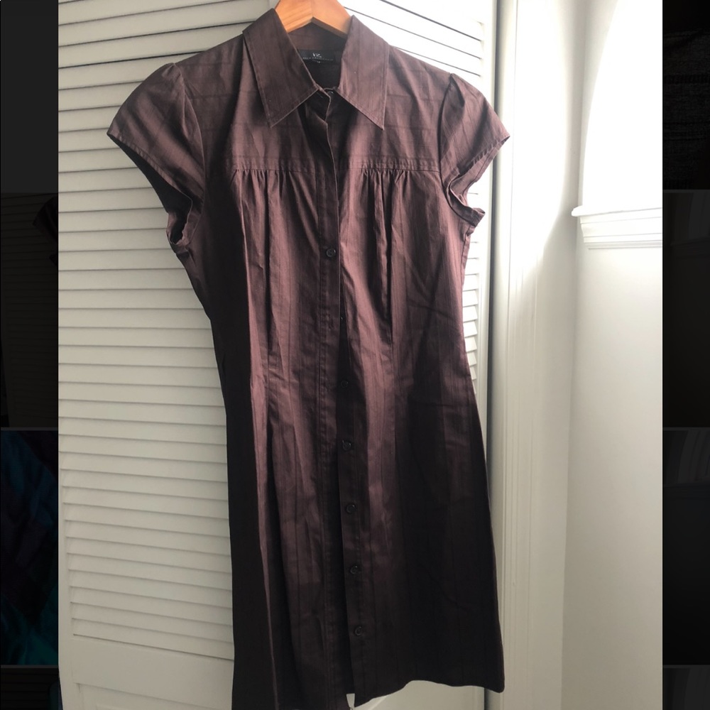 Brown button down dress - adorable! IZ size M